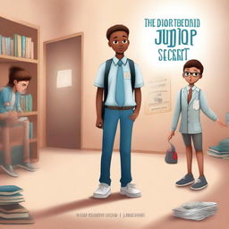 A high-quality digital art cover for a book titled 'The Diapered Secret: Junior Year' which is the second book in 'The Tbdl Chronicles'