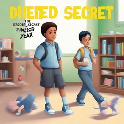 A high-quality digital art cover for a book titled 'The Diapered Secret: Junior Year' which is the second book in 'The Tbdl Chronicles'