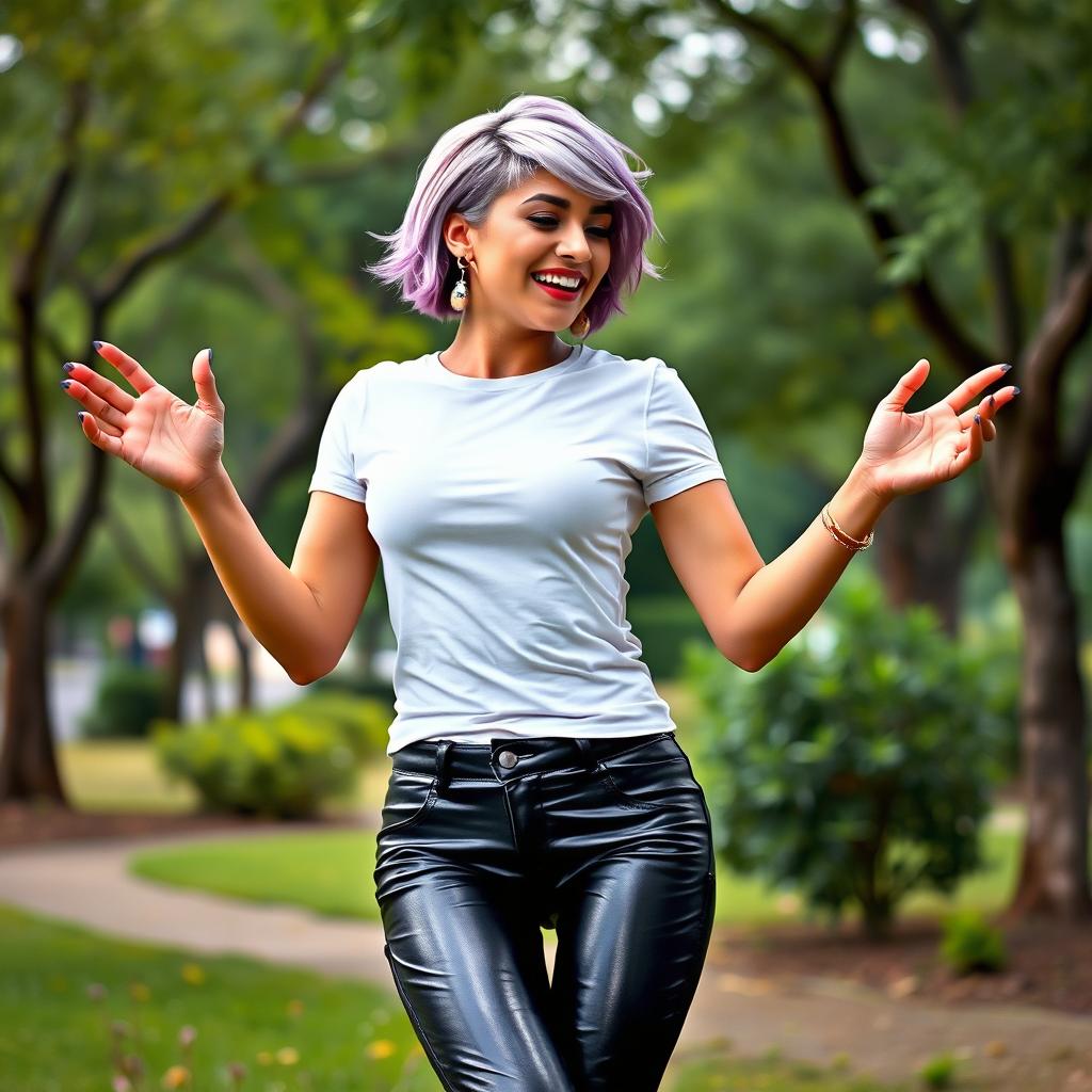 A stunningly realistic image of a beautiful 25-year-old woman of Indonesian-Dutch descent