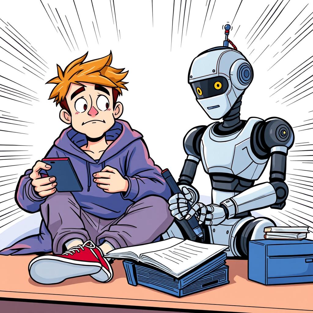 A comic-style educational poster in a horizontal A4 layout featuring a silly-looking, lazy student named Billy
