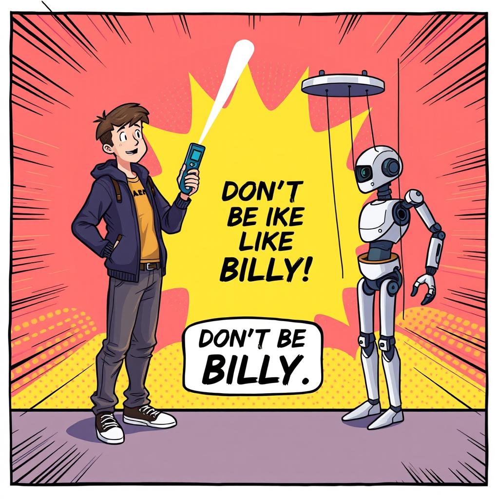 A comic-style educational poster featuring a central scene where a smart and confident student named Nick stands proudly, holding a remote control device
