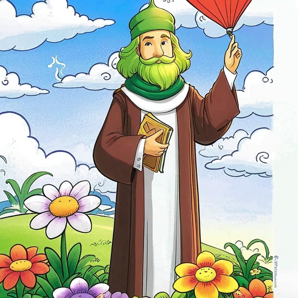Design this character in the childrenstory style with a vertical composition.
