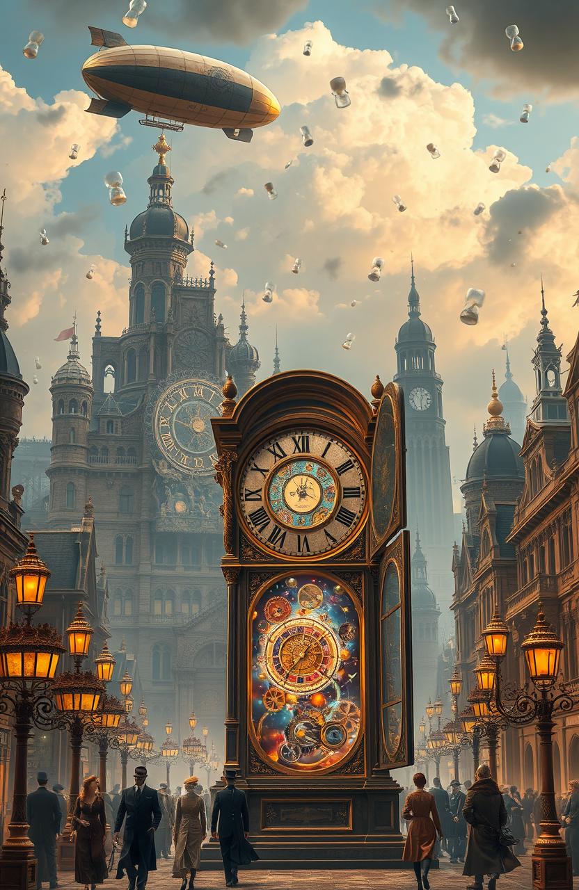 Exploring a Steampunk Cityscape: The Art of Time and Elegance
