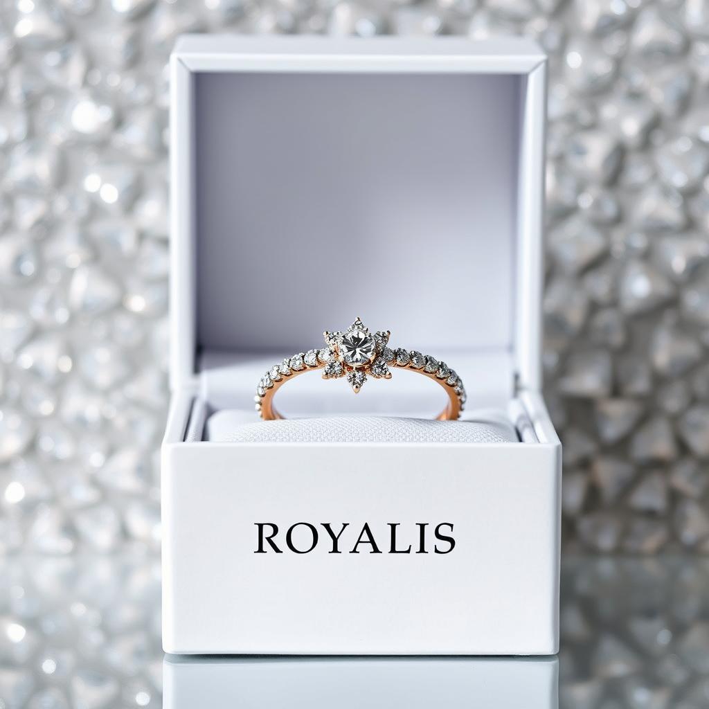A simple open white jewelry box displaying a unique and attractive diamond bracelet