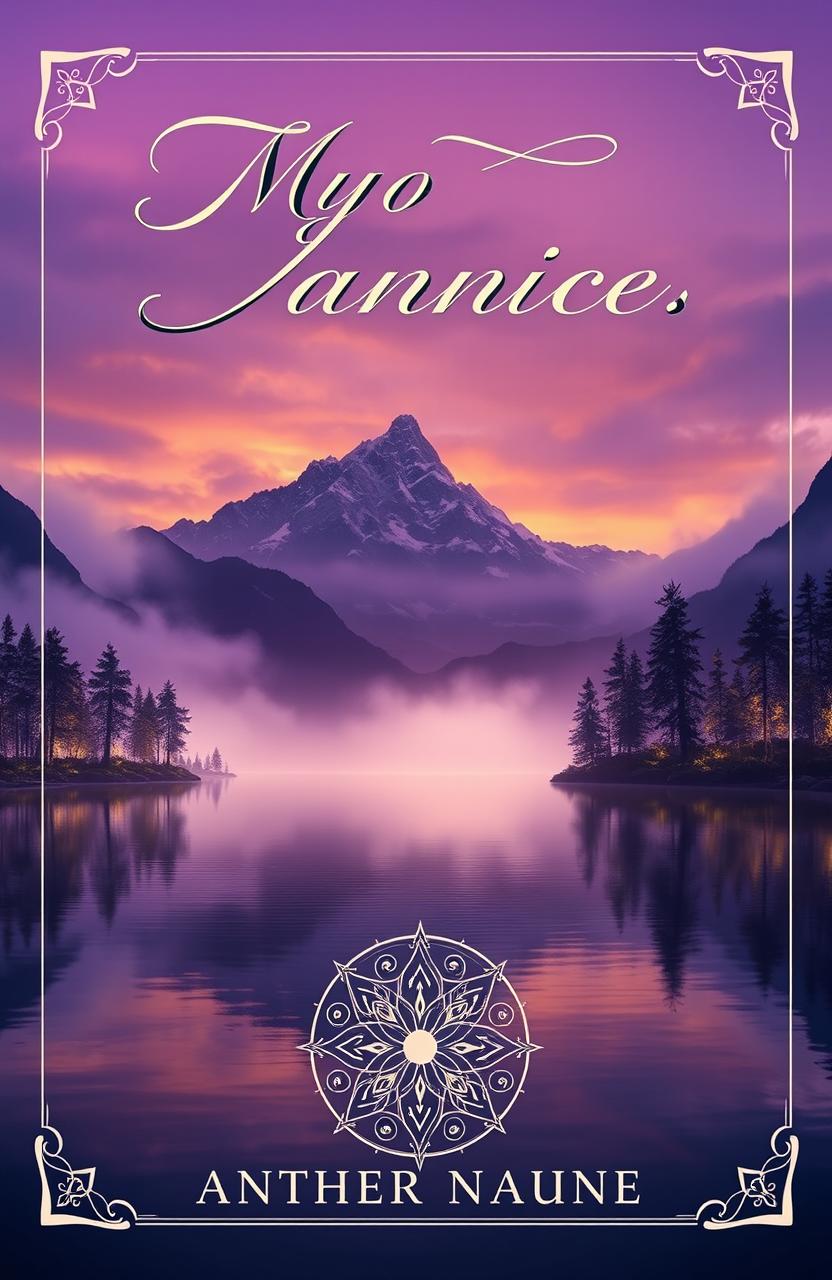 A visually striking book cover design featuring a mystical fantasy landscape