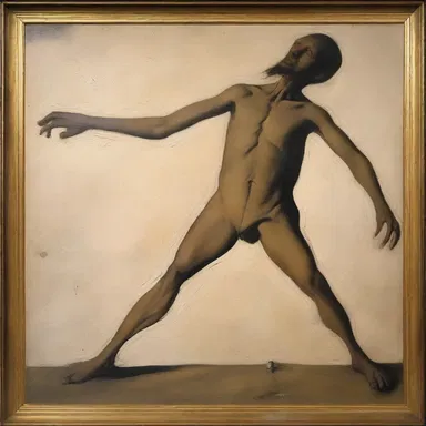 The anserine painting depicted a clumsy figure with disproportionate limbs.