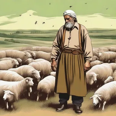 According to the religious fable, the anserine shepherd constantly misplaced his sheep and got lost in the fields.