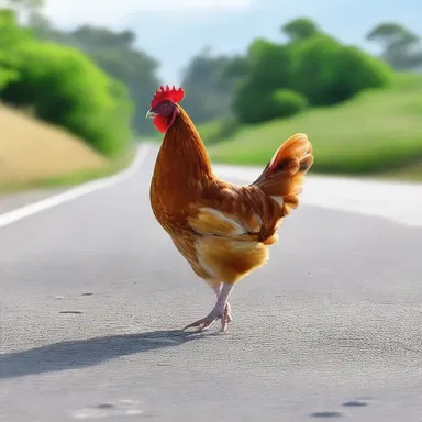 Why did the anserine chicken cross the road? To get to the other side, of course, without considering the traffic.