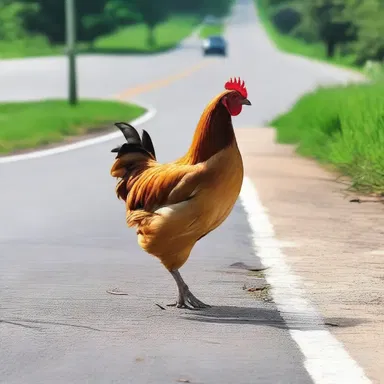 Why did the anserine chicken cross the road? To get to the other side, of course, without considering the traffic.