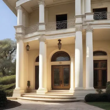 The designer incorporated an anserine motif into the elegant and timeless architecture of the grand mansion.