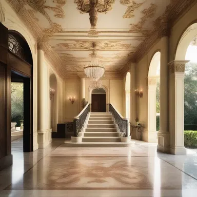 The designer incorporated an anserine motif into the elegant and timeless architecture of the grand mansion.