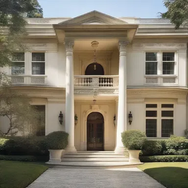 The designer incorporated an anserine motif into the elegant and timeless architecture of the grand mansion.