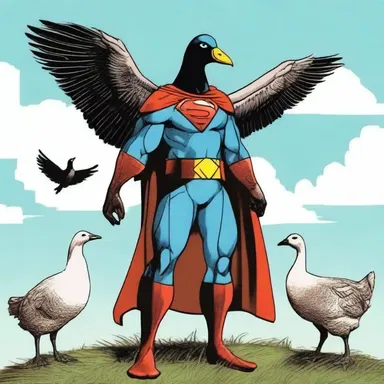 The superhero's sidekick possessed an anserine power, allowing them to communicate with geese and utilize their abilities.