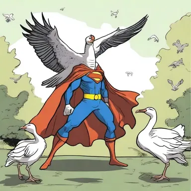 The superhero's sidekick possessed an anserine power, allowing them to communicate with geese and utilize their abilities.