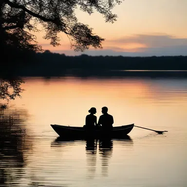 They shared a romantic evening on the lake, mesmerized by the anserine silhouette gliding gracefully on the water.