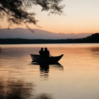 They shared a romantic evening on the lake, mesmerized by the anserine silhouette gliding gracefully on the water.