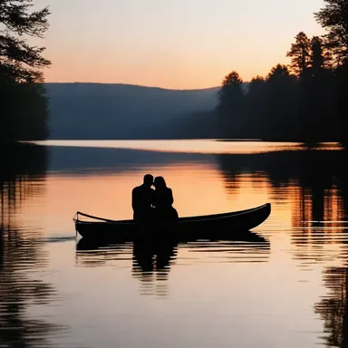 They shared a romantic evening on the lake, mesmerized by the anserine silhouette gliding gracefully on the water.