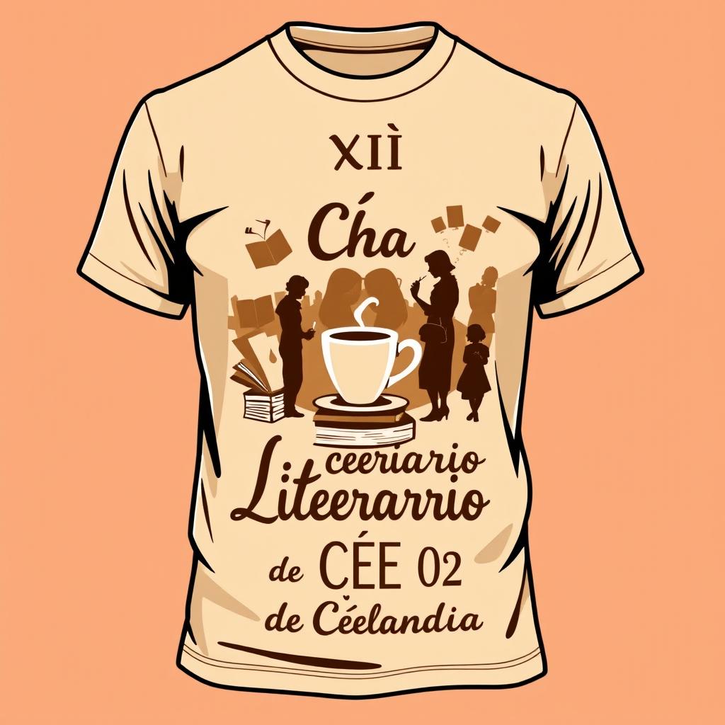 A stylish t-shirt design featuring a sandy beige, brown, and white color scheme