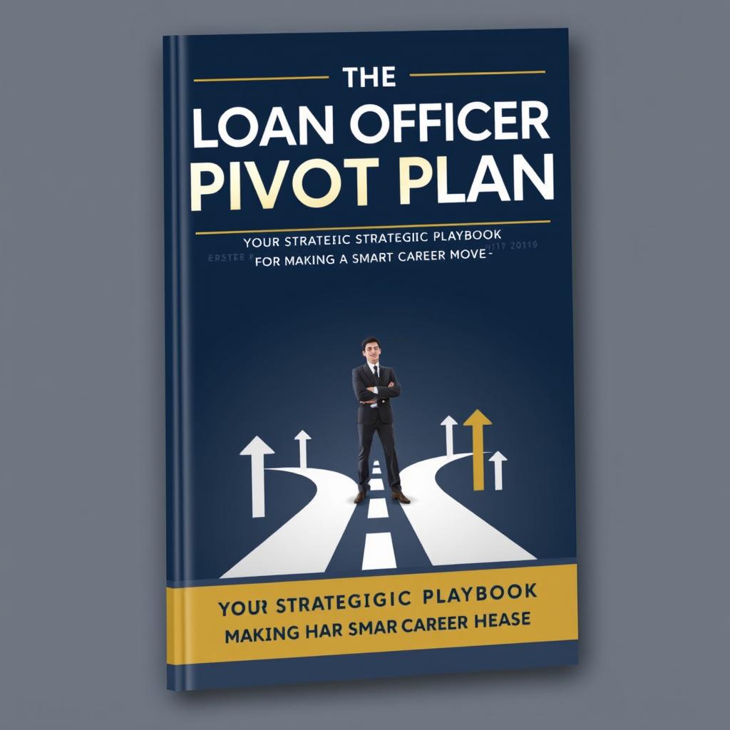 A sophisticated and engaging book cover for 'The Loan Officer Pivot Plan: Your Strategic Playbook for Making a Smart Career Move'
