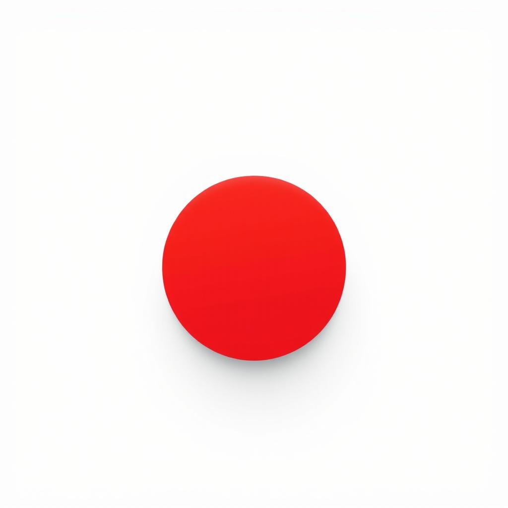 A simple graphic design featuring a perfect red circle centered in the image, with a smooth, even texture and a vibrant, eye-catching red hue