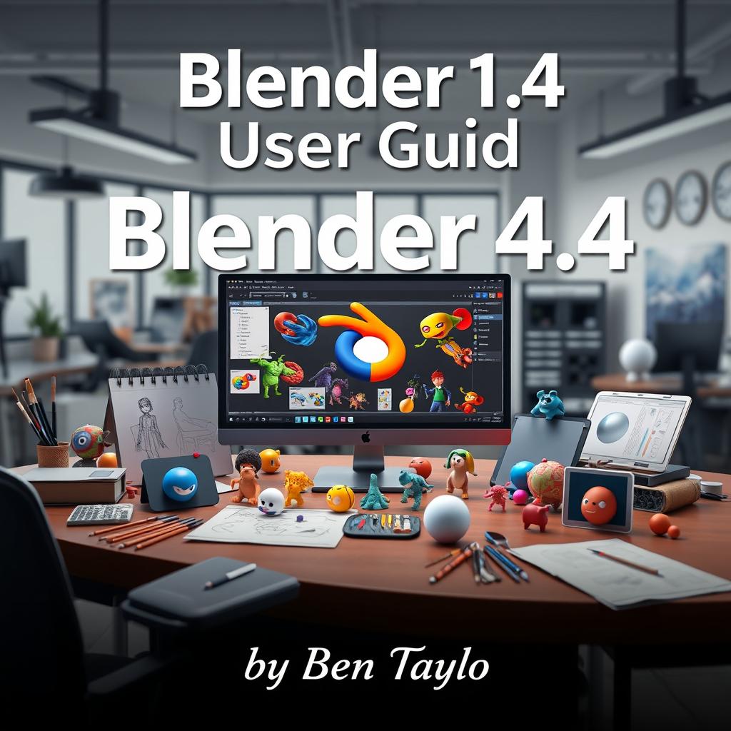 A comprehensive user guide cover design for 'Blender 4