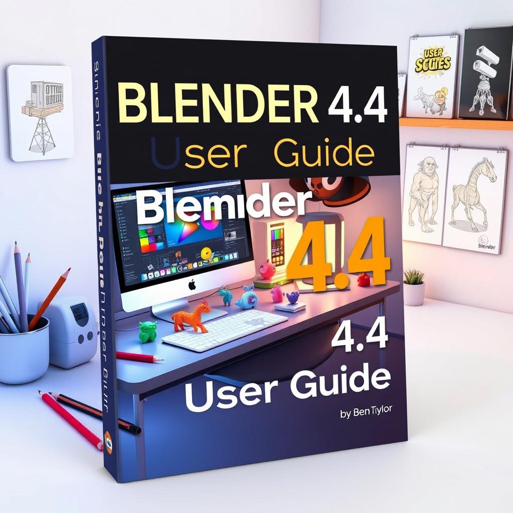 A comprehensive user guide cover design for 'Blender 4