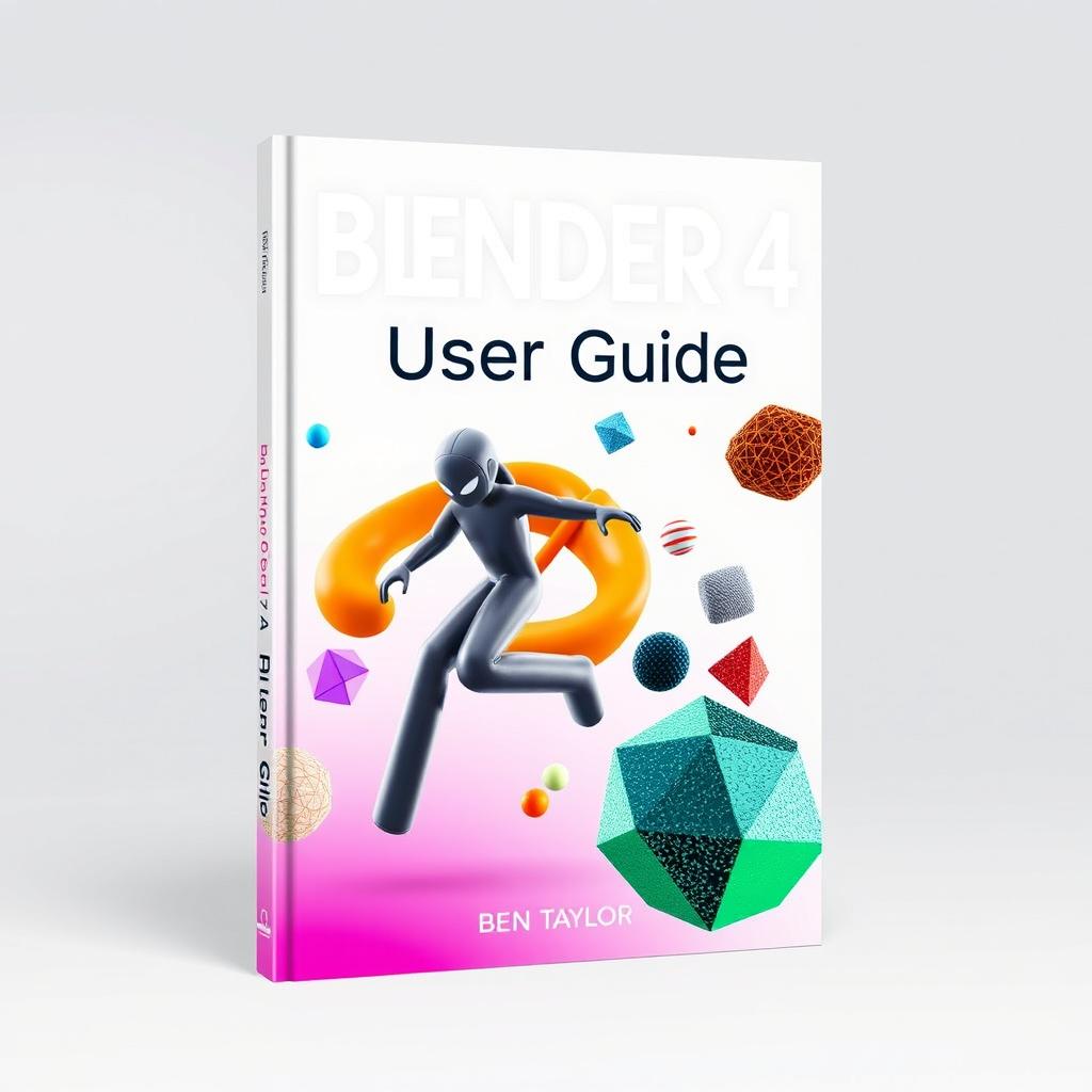 A visually appealing book cover for 'Blender 4