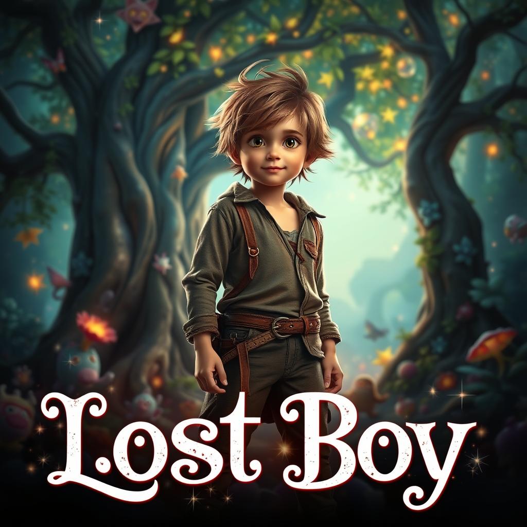 A captivating and imaginative movie poster for a film titled 'Lost Boy'