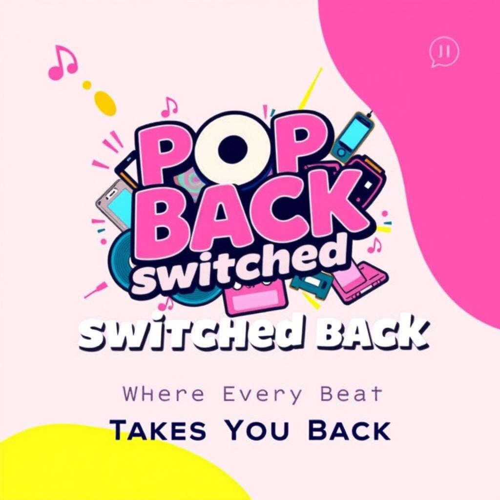 A vibrant and eye-catching movie poster for an imagined film titled 'Pop Back & Switched Back'