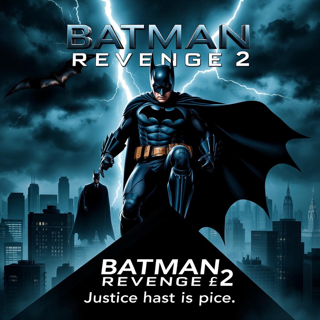 An action-packed movie poster for 'Batman Revenge 2'