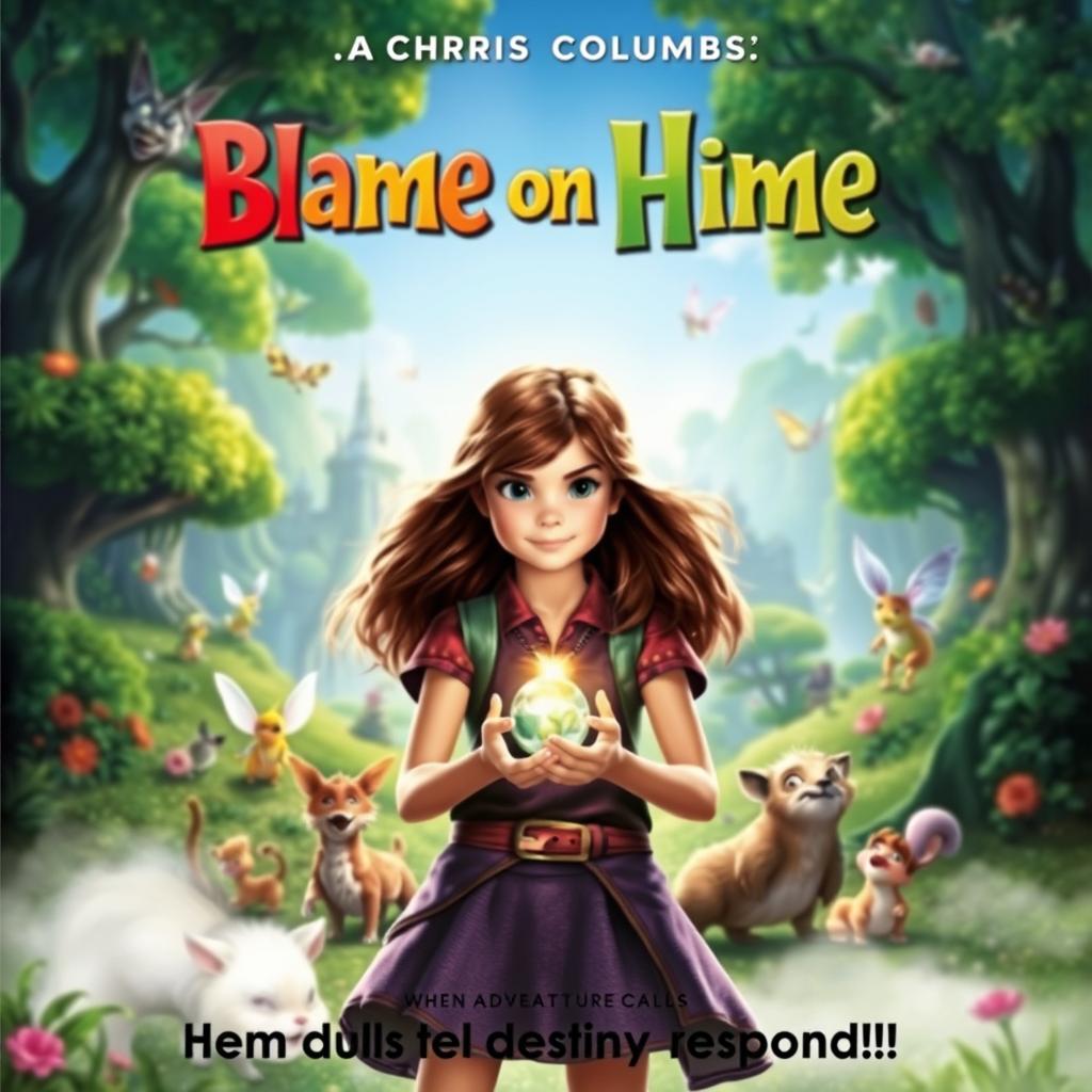 A captivating and whimsical movie poster for the fantasy film "Blame On Hime" directed by Chris Columbus