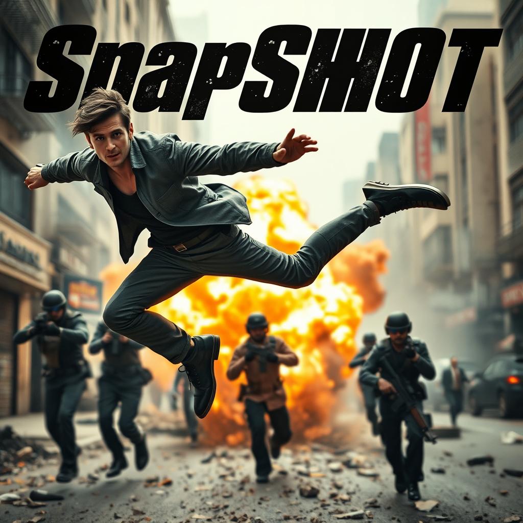 An exhilarating scene from an action movie titled 'SnapSHOT'