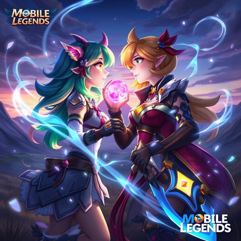 A captivating scene featuring the characters Melissa and Beatrix from Mobile Legends