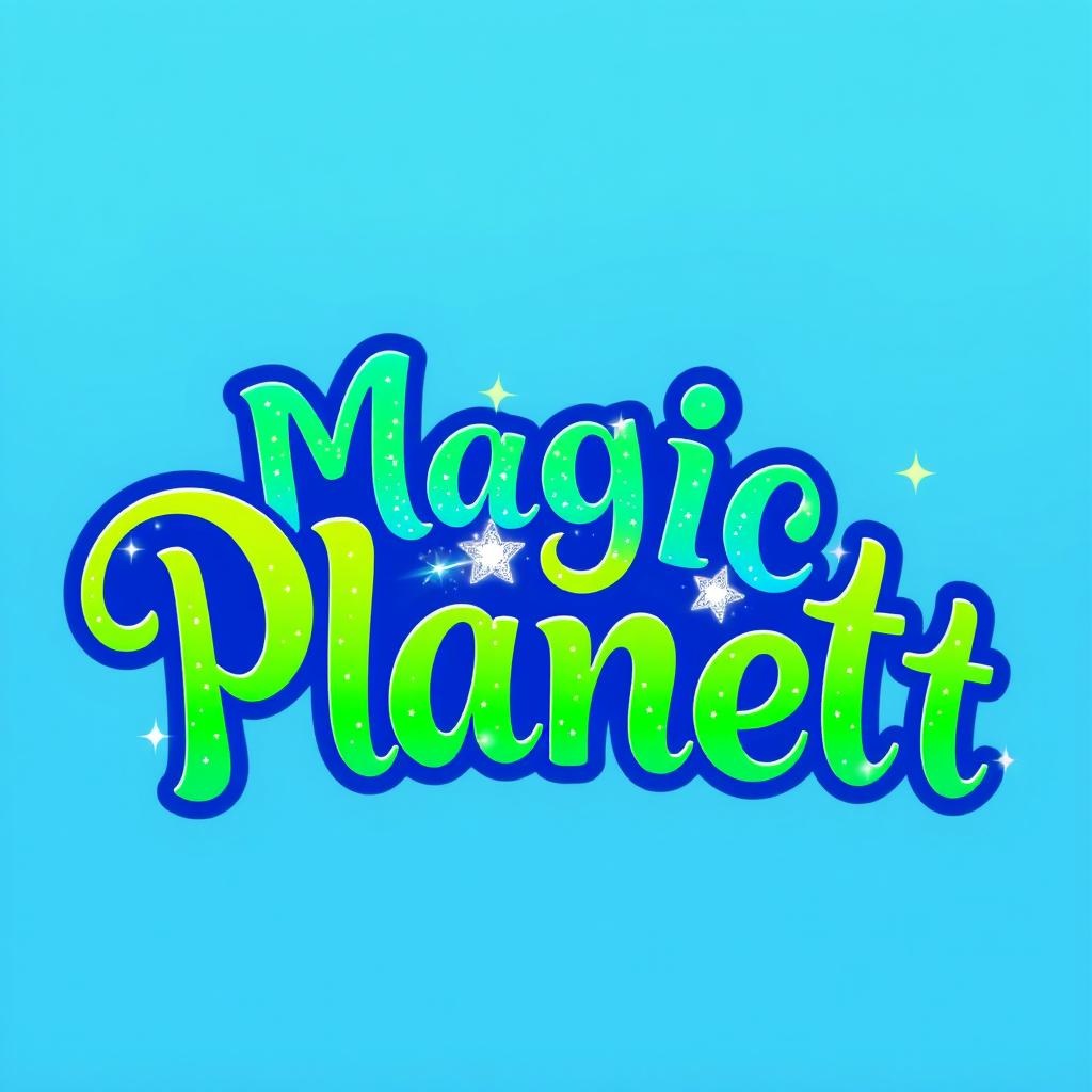 A beautiful logo featuring the name 'Magic Planet' in an enchanting and whimsical font