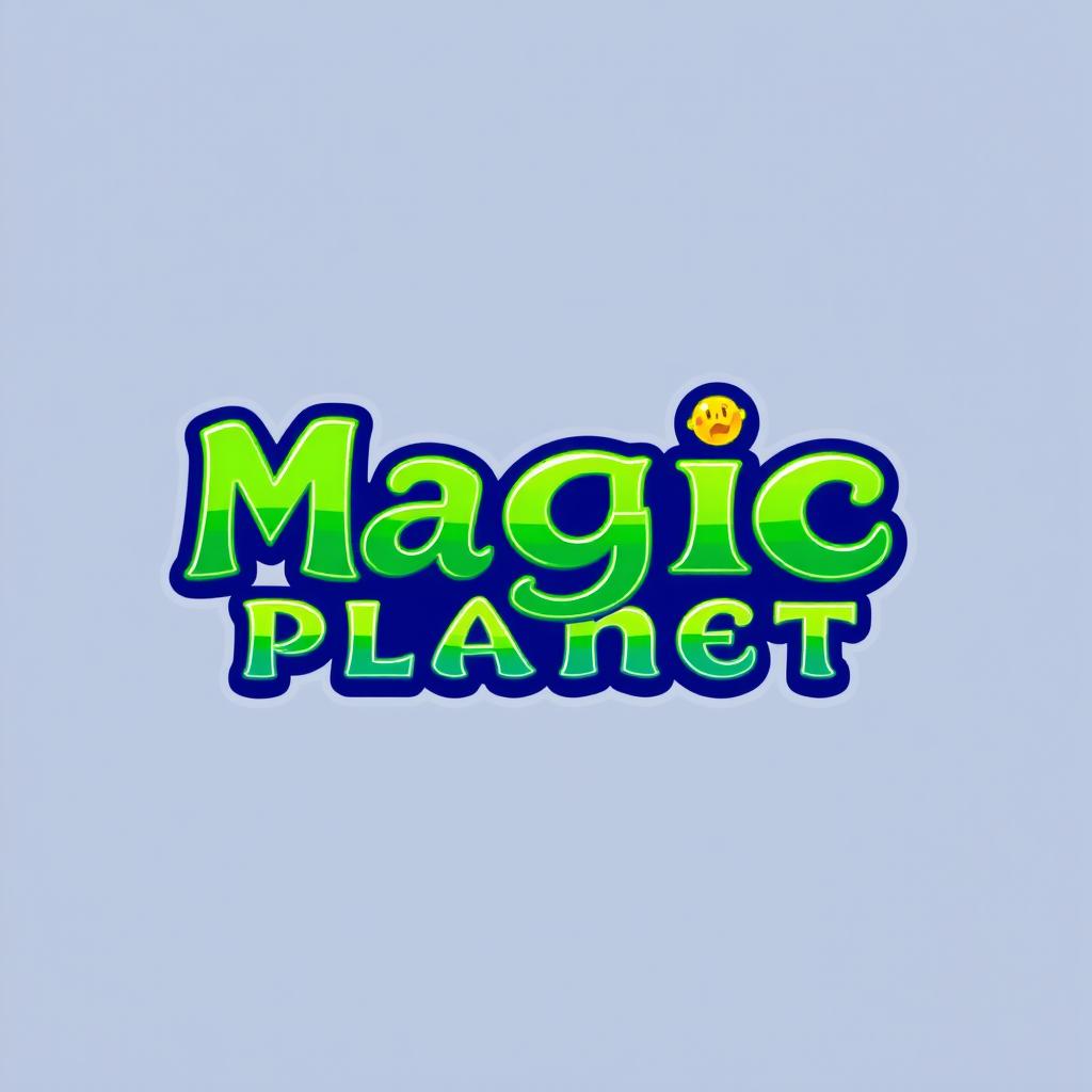 A beautiful logo featuring the name 'Magic Planet' in vibrant green and blue colors