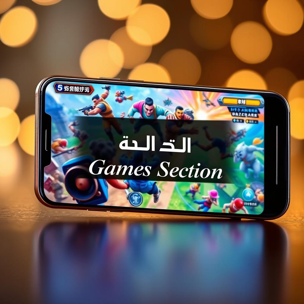 A high-end smartphone displaying a vibrant battle royale game on its screen