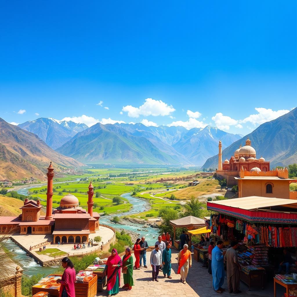 A vibrant and picturesque view of Pakistan showcasing its diverse landscapes