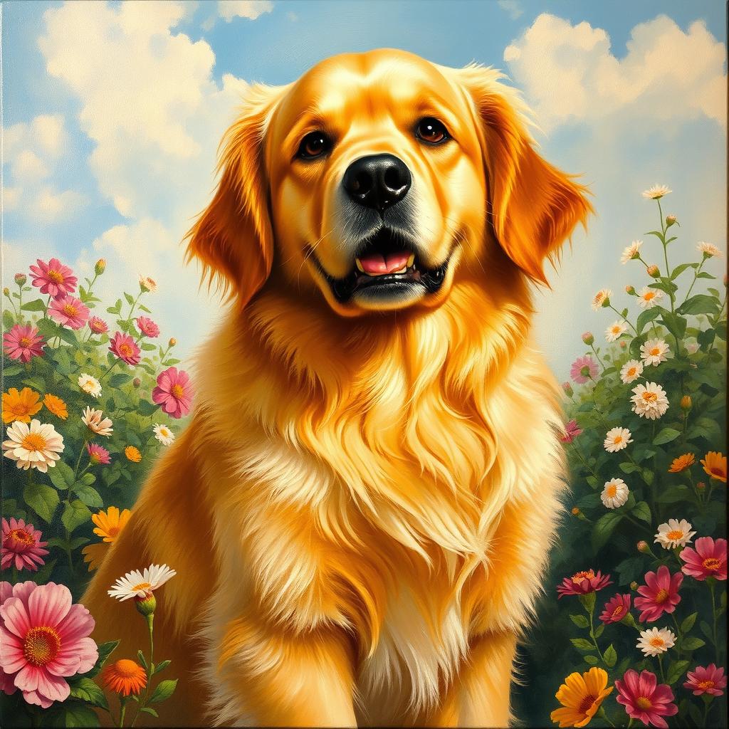 A detailed painting of a beloved pet, showcasing its unique features and personality