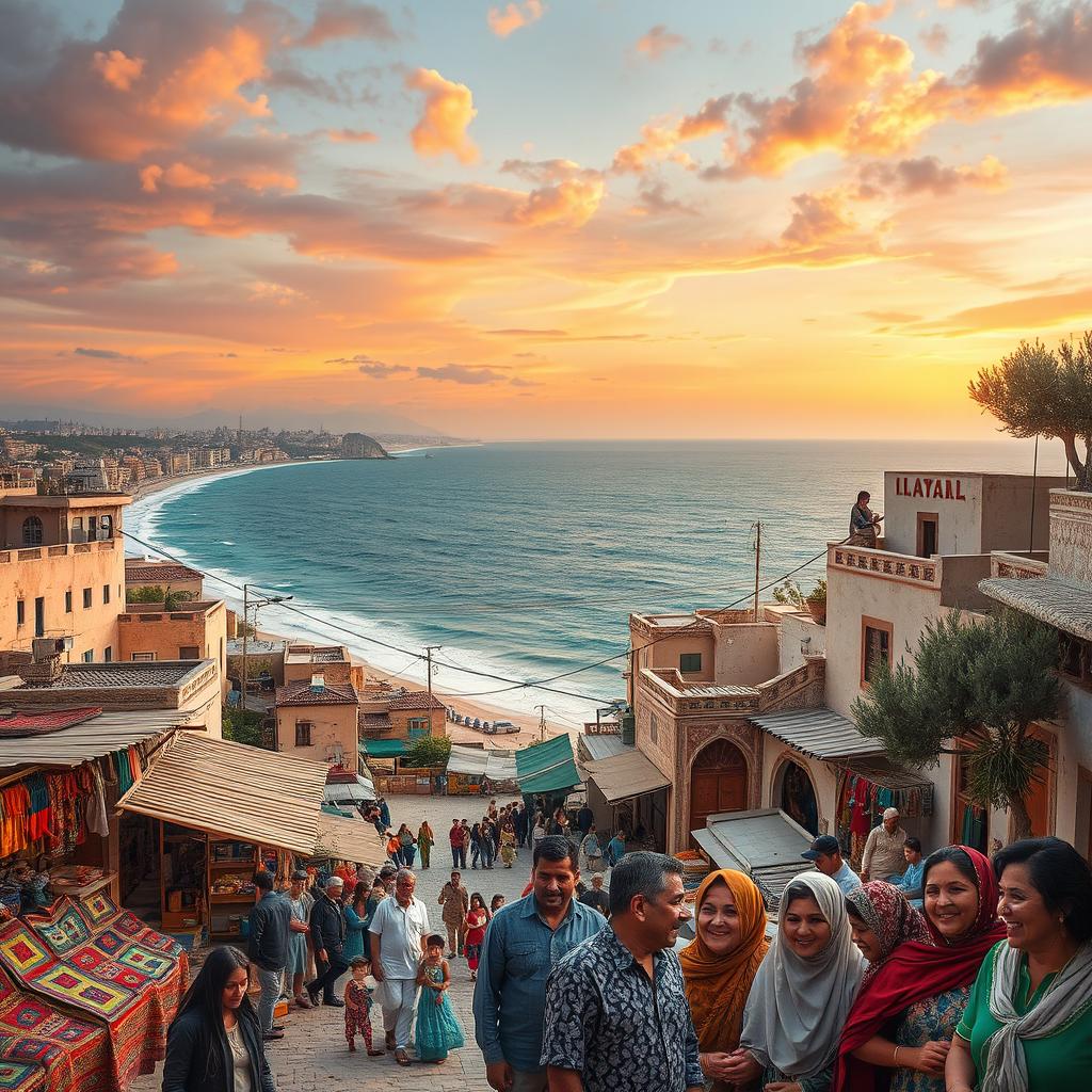 An artistic representation of Gaza, capturing the essence of its rich culture and history