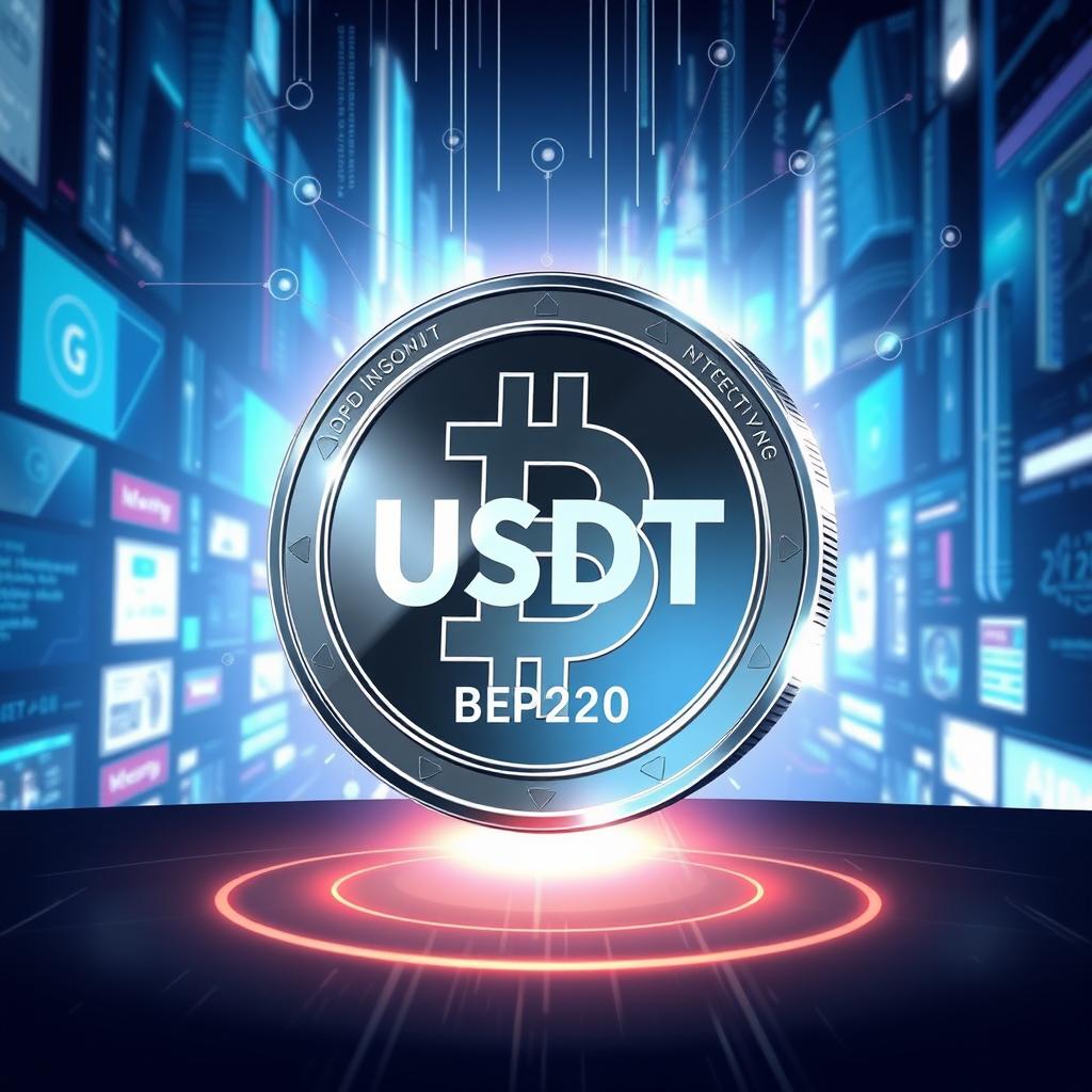 A sleek and modern digital illustration representing 'USDT BEP20'