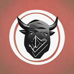 Create a logo for a YouTube channel about the stock market. The logo should incorporate elements of finance such as a bull, bear, and stock market chart while also feeling dynamic and modern.