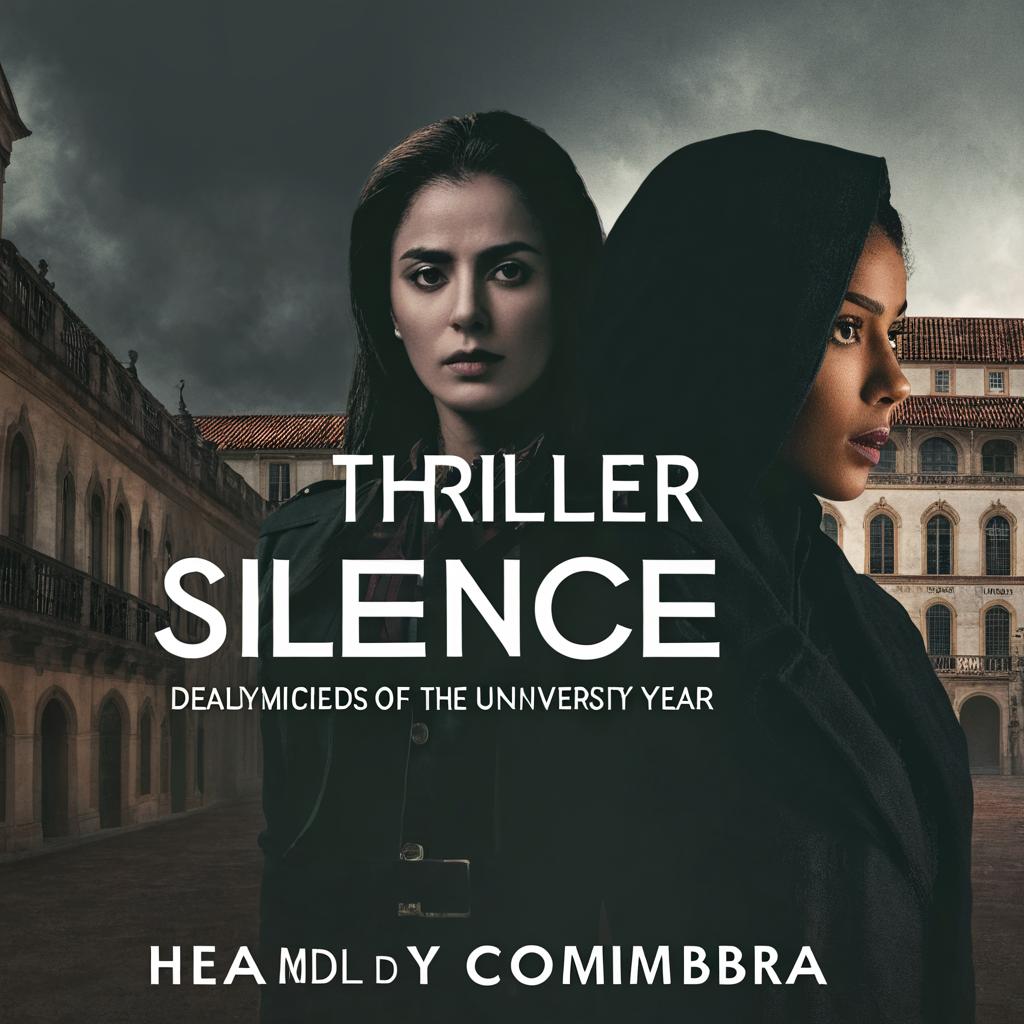 Thriller Book cover "deadly silence": "2 homicides per year at the University of Coimbra"
