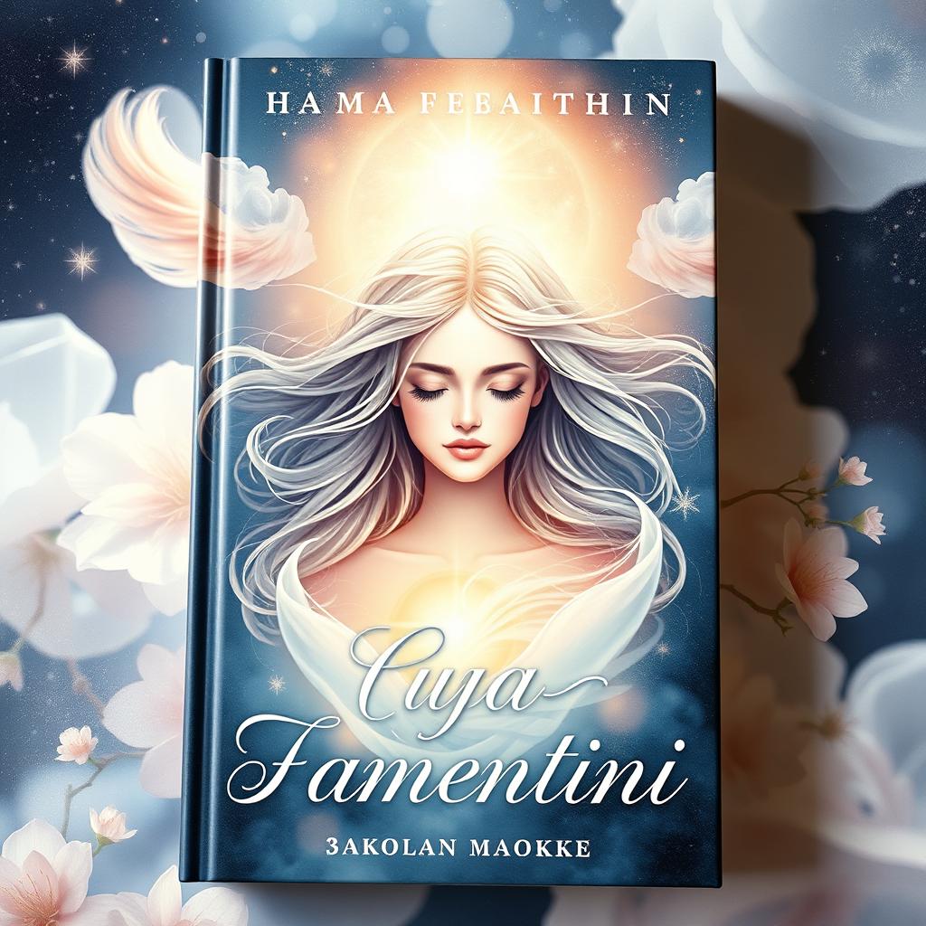 An evocative book cover titled 'Душа Самантины', featuring a mystical and ethereal representation of a soul or spirit