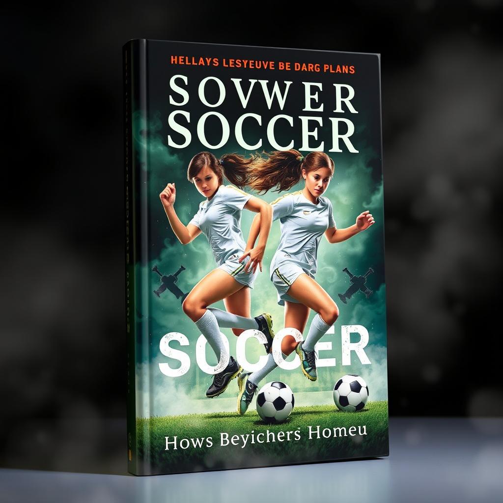 A captivating book cover featuring two young female soccer players in action, showcasing their determination and athleticism