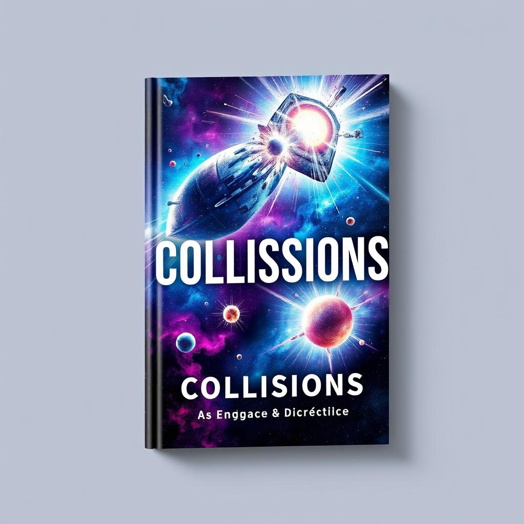 A visually captivating book cover design for a fictional book titled 'Collisions'