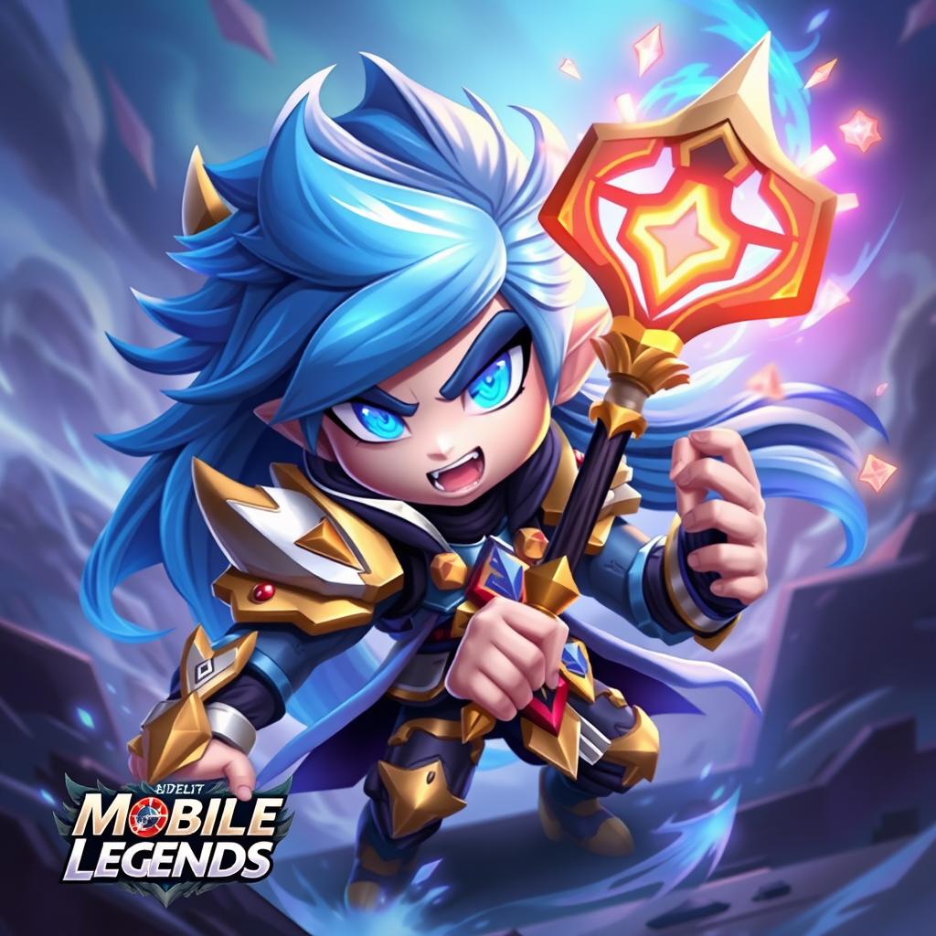 A vibrant, stylized avatar inspired by the aesthetics of Mobile Legends