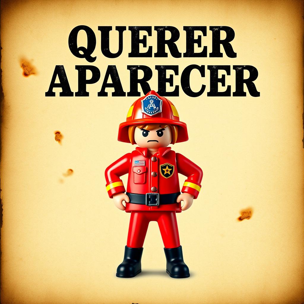 A wanted poster featuring the text "Querer Aparecer" in bold, dramatic letters