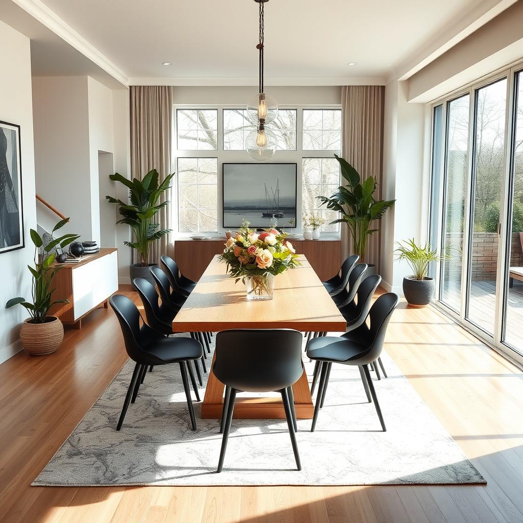 A beautifully redesigned dining area that features a modern aesthetic