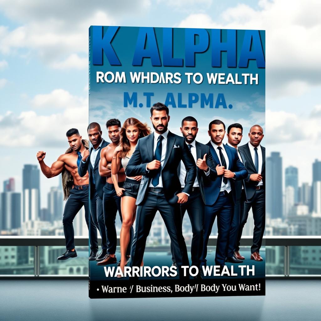 A dynamic and striking book cover featuring a diverse group of fitness athletes showcasing strength and athleticism alongside successful, confident wealthy men