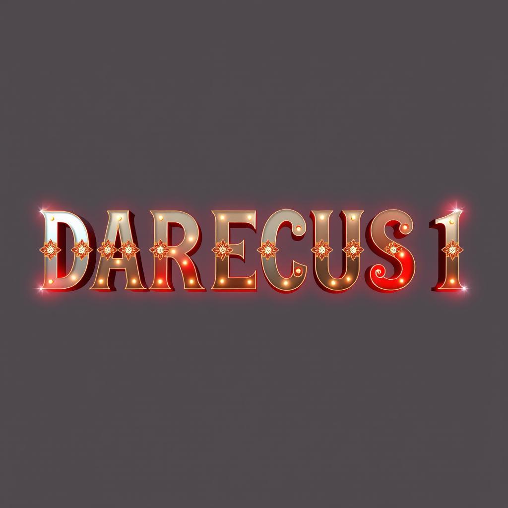 The word "DARECUST1" prominently displayed in uppercase letters, designed in a gradient of white, black, and red